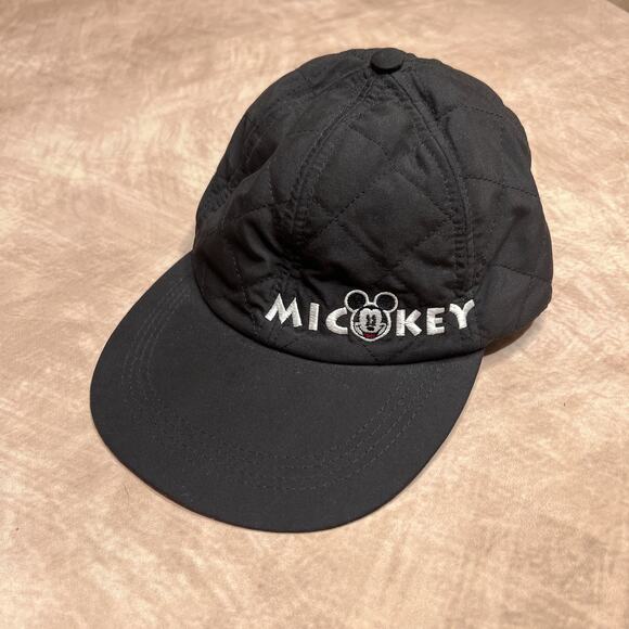 Vintage 90s Mickey & Co Quilted Baseball Cap Disney Embroidery Black Fresh Caps - Picture 9 of 9